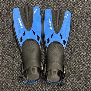 Cressi Blue Tonga Open Heel Snorkeling Fins Adult S/M  with Carry Bag New OB